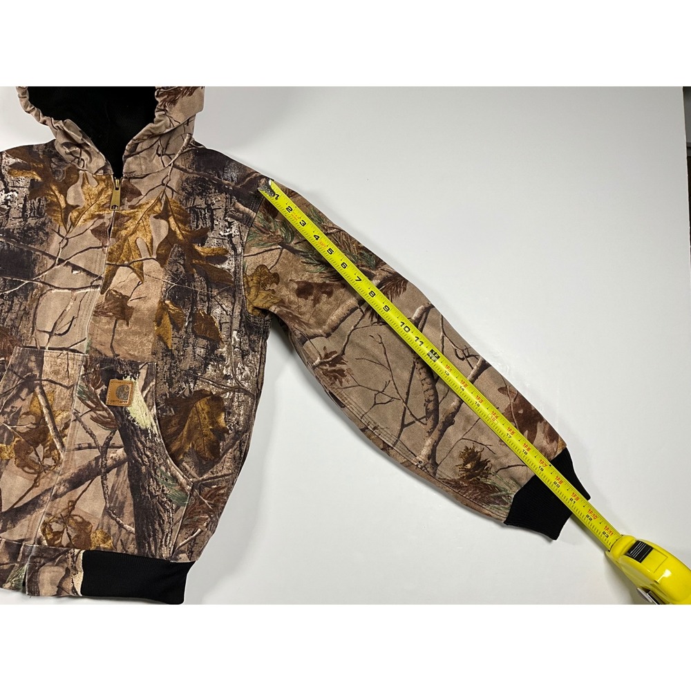 VTG Carhartt Youth L 10/12 YYJ220 CAP Camo Hooded Active Jacket Thermal Lined - Picture 8 of 16